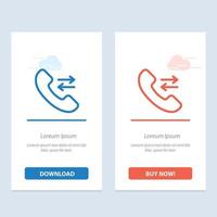 Answer Call Contact us  Blue and Red Download and Buy Now web Widget Card Template vector