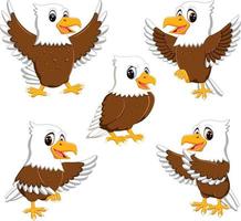 collection of the dashing eagle in the different posing and expression vector