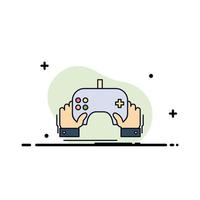 game gaming mobile entertainment app Flat Color Icon Vector