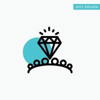 Diamond Love Heart Wedding turquoise highlight circle point Vector icon