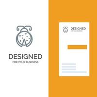 Beetle Bug Ladybird Ladybug Grey Logo Design and Business Card Template vector