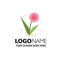 Flora Floral Flower Nature Spring Business Logo Template Flat Color vector