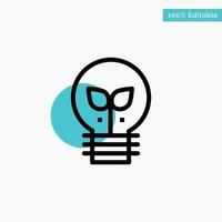 Eco Idea Lamp Light turquoise highlight circle point Vector icon