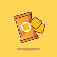 Snack Cheese Cartoon Vector Icon Illustration. Snack Food Icon Concept Isolated Premium Vector. Flat Cartoon Style