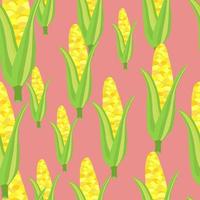 Corn plants seamless pattern. Corn cobs endless wallpaper. vector