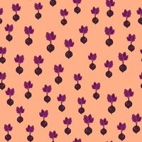 Hand drawn beet seamless pattern. Doodle beetroot wallpaper. vector