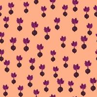 Hand drawn beet seamless pattern. Doodle beetroot wallpaper. vector