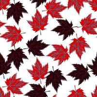 Abstract oak leaves seamless pattern. Maple foliage backdrop. vector