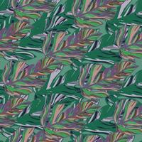 Creative tropical leaves seamless pattern in sketch style. Palm leaf endless floral background. vector