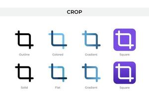 crop icon in different style. crop vector icons designed in outline, solid, colored, gradient, and flat style. Symbol, logo illustration. Vector illustration