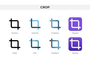 crop icon in different style. crop vector icons designed in outline, solid, colored, gradient, and flat style. Symbol, logo illustration. Vector illustration