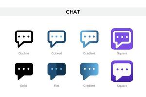 chat icon in different style. chat vector icons designed in outline, solid, colored, gradient, and flat style. Symbol, logo illustration. Vector illustration