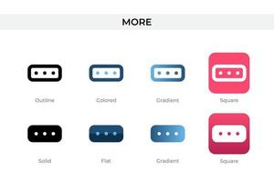 more icon in different style. more vector icons designed in outline, solid, colored, gradient, and flat style. Symbol, logo illustration. Vector illustration