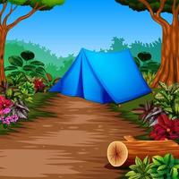 camp in the forest with the beautiful view vector