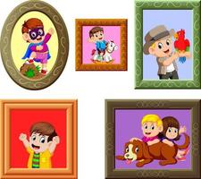 the collection of the photos frame with the different picture vector