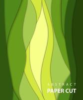 Vector background with light green color paper cut shapes. 3D abstract paper art style, design layout for business presentations, flyers, posters, prints, decoration, cards, brochure cover.