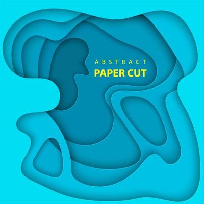 Vector background with deep blue color paper cut shapes. 3D abstract paper art style, design layout for business presentations, flyers, posters, prints, decoration, cards, brochure cover.