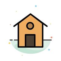Home House Building Abstract Flat Color Icon Template vector