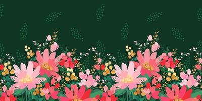 Floral seamless border. Vector design for paper, cover, fabric, interior decor and other use