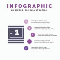 Board Study Education School Solid Icon Infographics 5 Steps Presentation Background vector