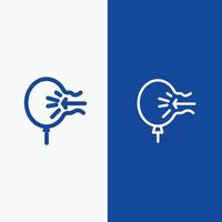 Air Balloon Blow Relief Stress Line and Glyph Solid icon Blue banner Line and Glyph Solid icon Blue vector