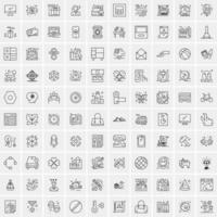 Pack of 100 Universal Line Icons for Mobile and Web vector