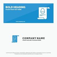 File Data Easter Egg SOlid Icon Website Banner and Business Logo Template vector