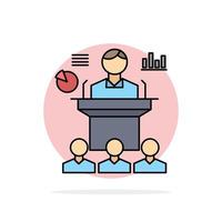 Business conference convention presentation seminar Flat Color Icon Vector