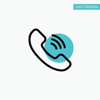 Call Communication Phone turquoise highlight circle point Vector icon