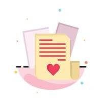 File Love Heart Wedding Abstract Flat Color Icon Template vector