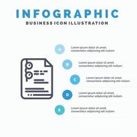 File Document School Education Line icon with 5 steps presentation infographics Background vector