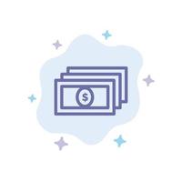 Dollar Money Cash Blue Icon on Abstract Cloud Background vector