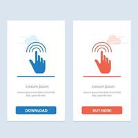 Finger Gestures Hand Interface Tap  Blue and Red Download and Buy Now web Widget Card Template vector