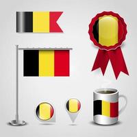 conjunto de bandera de bélgica vector