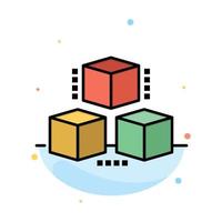 Box Delivery Computing Shipping Abstract Flat Color Icon Template vector