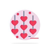 Heart Love Chain Abstract Circle Background Flat color Icon vector