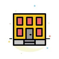 Building Home House Construction Abstract Flat Color Icon Template vector