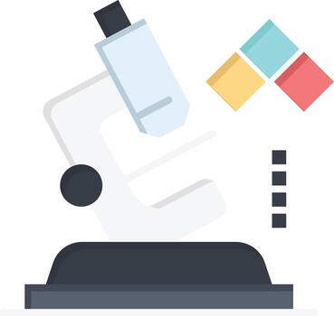 Microscope Science Lab Medical  Flat Color Icon Vector icon banner Template