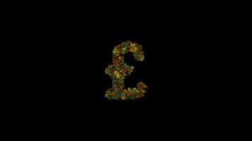 Animated Autumn Leaves Text Typeface Forming And Blown Away GBP video