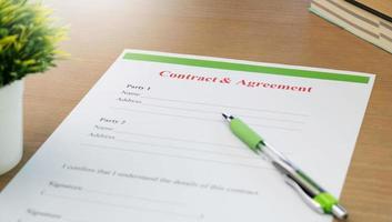 contract form on table in office photo