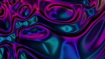 cortinas abstratas dobras de seda ou textura de tecido de cetim animação de fundo iridescente, brilhante e perolado 3d. pano de fundo de ondas fluidas de viscose líquida video