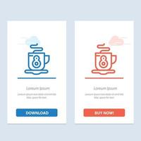 Coffee Tea Hot  Blue and Red Download and Buy Now web Widget Card Template vector