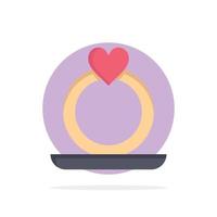 Ring Heart Proposal Abstract Circle Background Flat color Icon vector