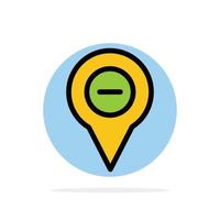 Location Map Navigation Pin minus Abstract Circle Background Flat color Icon vector
