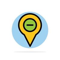 Location Map Navigation Pin minus Abstract Circle Background Flat color Icon vector