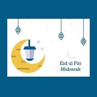 Eid Mubarak greeting Card Illustration vector