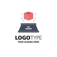 3d Box Hologram Imagination Presentation Business Logo Template Flat Color vector