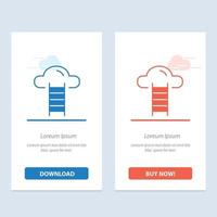 Stair Cloud User Interface  Blue and Red Download and Buy Now web Widget Card Template vector