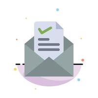 Mail Email Job Tick Good Abstract Flat Color Icon Template vector