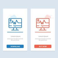 Medical Hospital Heart Heartbeat  Blue and Red Download and Buy Now web Widget Card Template vector